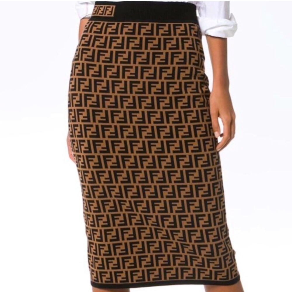 Fendi Zucca Logo Skirt